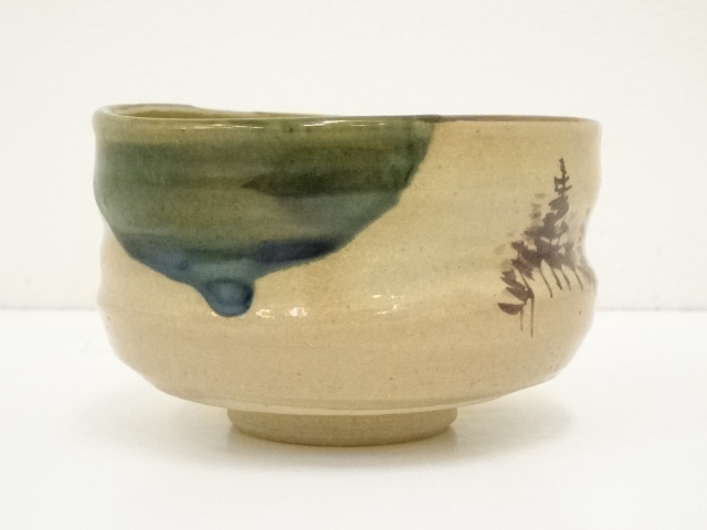 道具 ] - 道具 織部焼 茶陶造 鳴海織部御題茶碗（共箱） | ネット